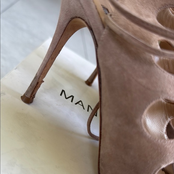 Manolo Elegant Taupe Lace-Up Heels- size 40 - Picture 4 of 6